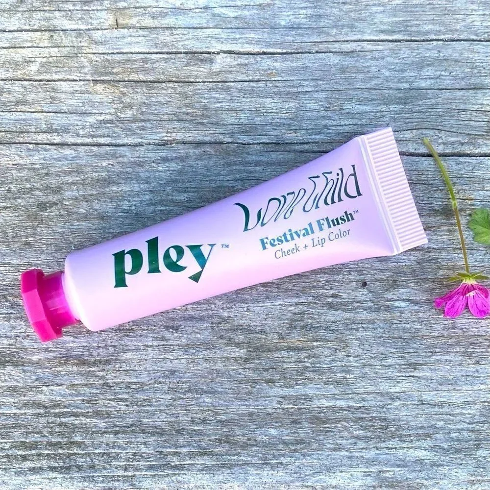 NIB New Pley Beauty Festival Flush Cheek + Lip Color Plum Springs 10ml Berry